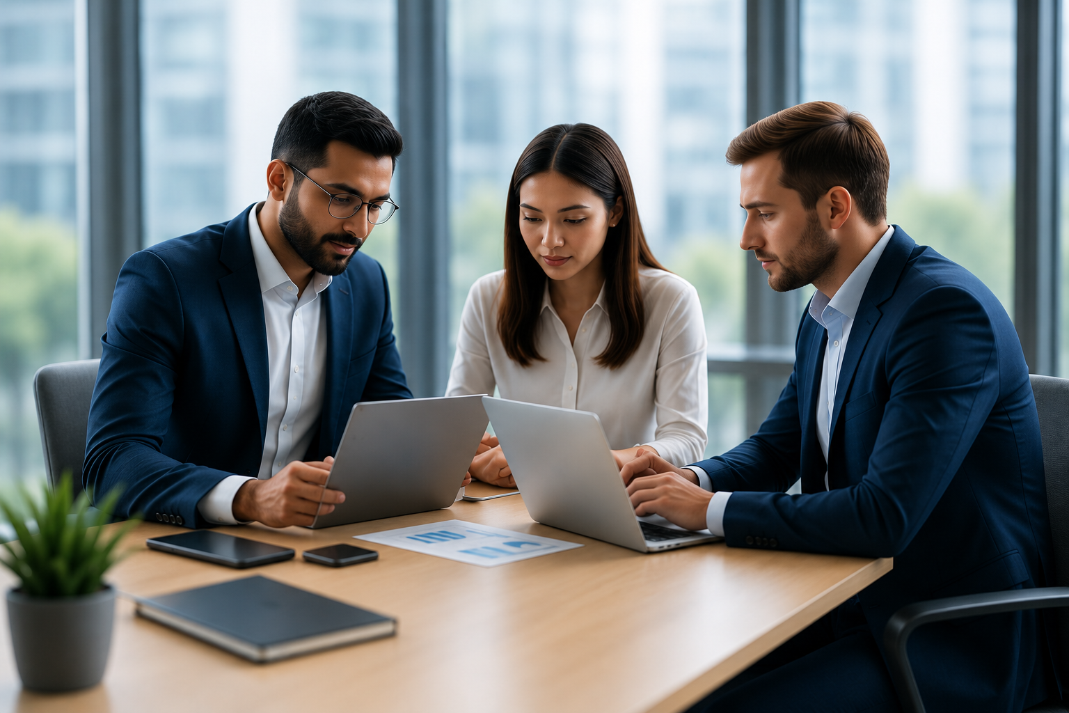 Small business team collaborating